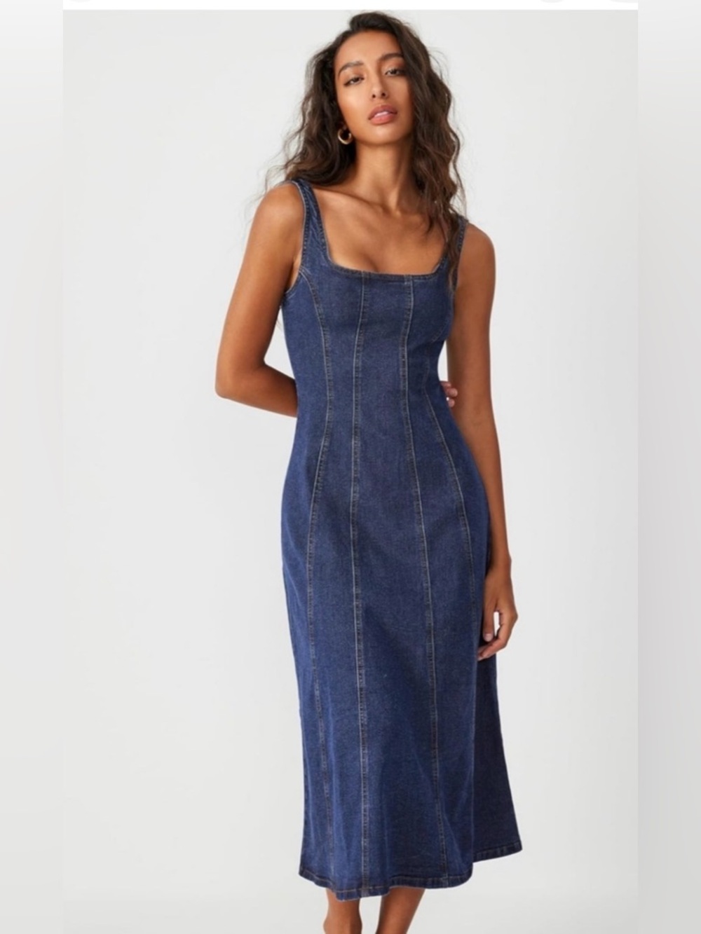 Cider Dark Denim Midi Dress - Picture 2 of 8